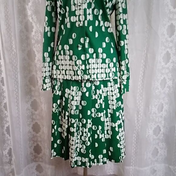 Vintage 2PS Suit Etchings By Butte Polka Women's Dress Size Approximately L M - Picture 5 of 16